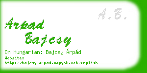 arpad bajcsy business card